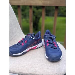 Diadora Trofeo 2 AG Pickleball Women's Tennis Shoes Sneakers Blue Pink 10 UK 7.5